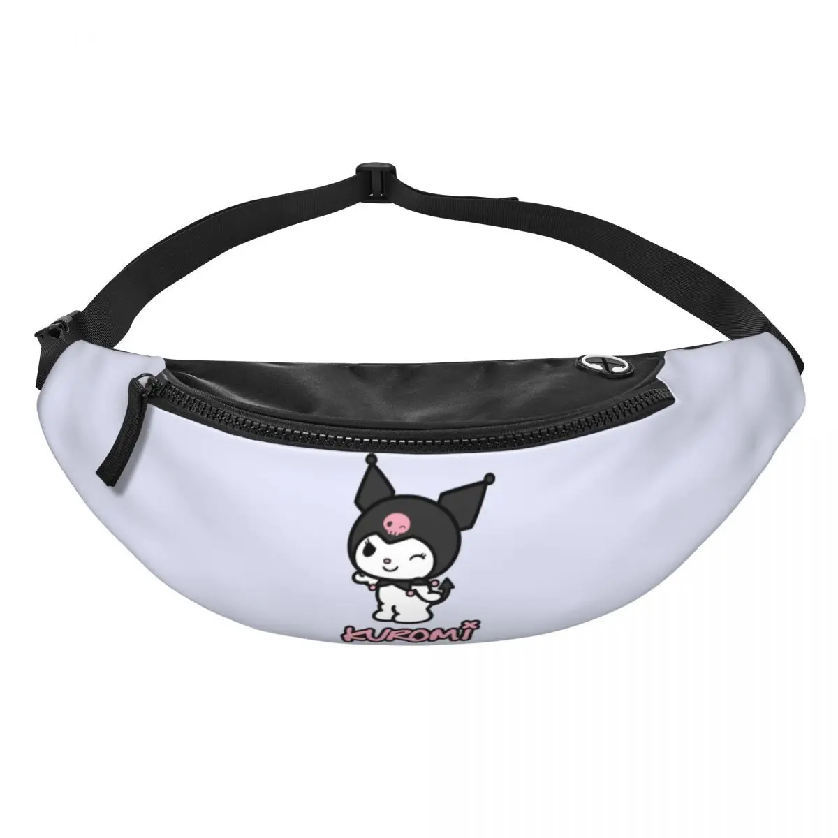 Custom Kuromi Fanny Bag Crossbody Waist Pack Men Women Traveling Phone Money Pouch