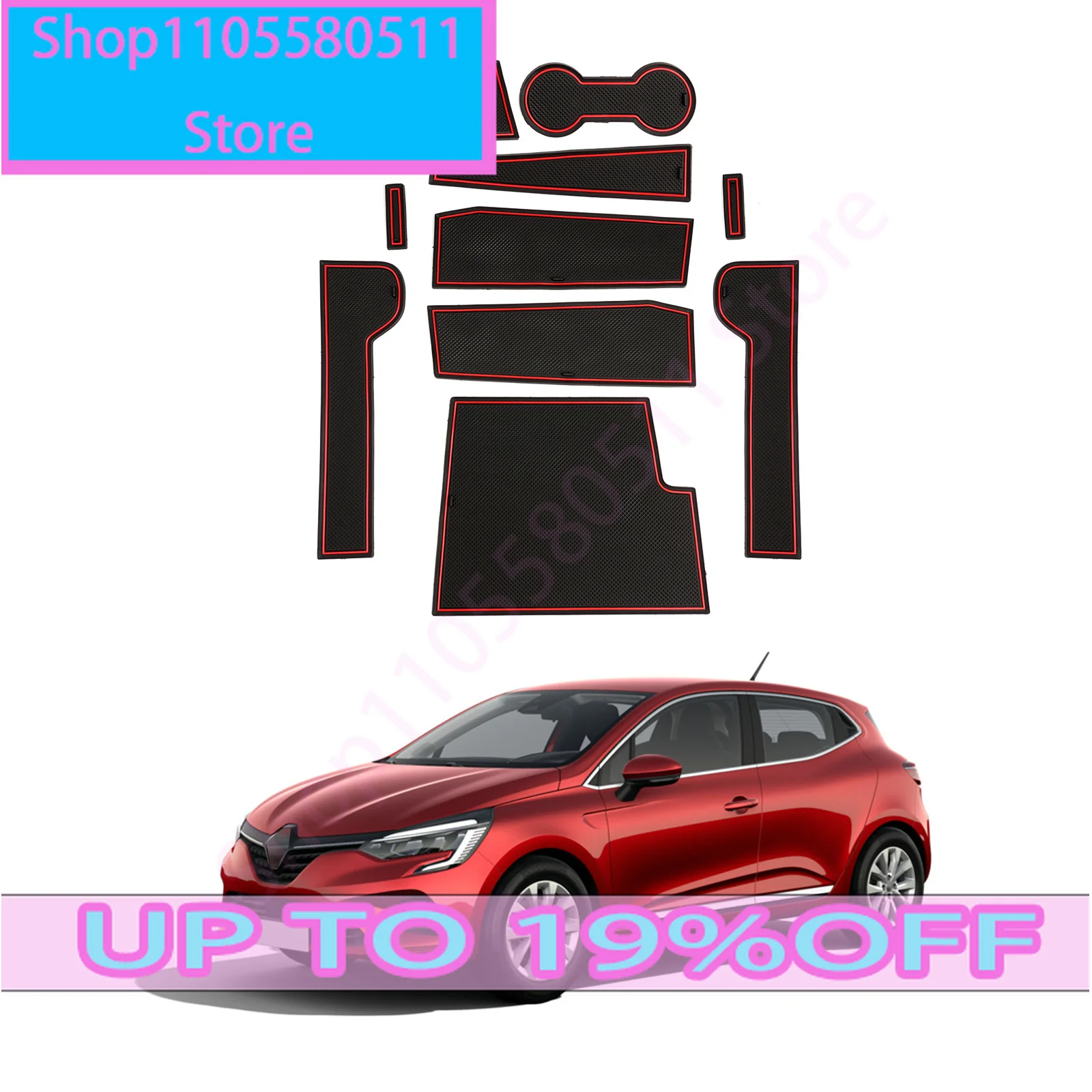 For Renault Clio 5 2020-2024 Handbrake Version Car Door Groove Mat Anti-slip Slot Pad Auto For Renault Clio 5 Accessories 2024