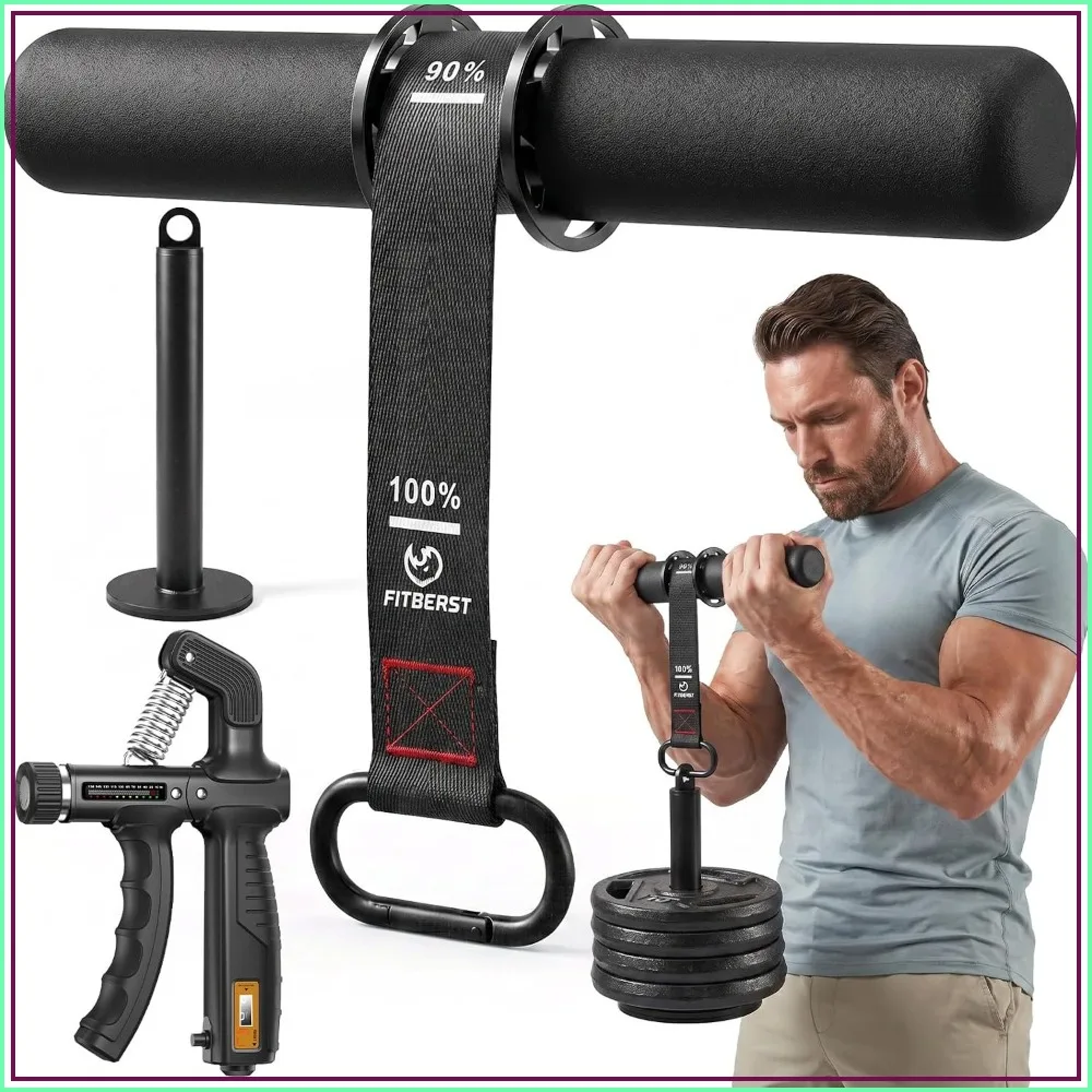 Wrist Roller & Grip Trainer Set - Adjustable Resistance, Loading Pin for 1