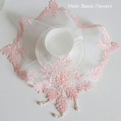 Popolare fiore maglia perline tovaglietta tovaglietta panno ricamo tovaglietta natale matrimonio cucina decorazione e accessori per la tavola