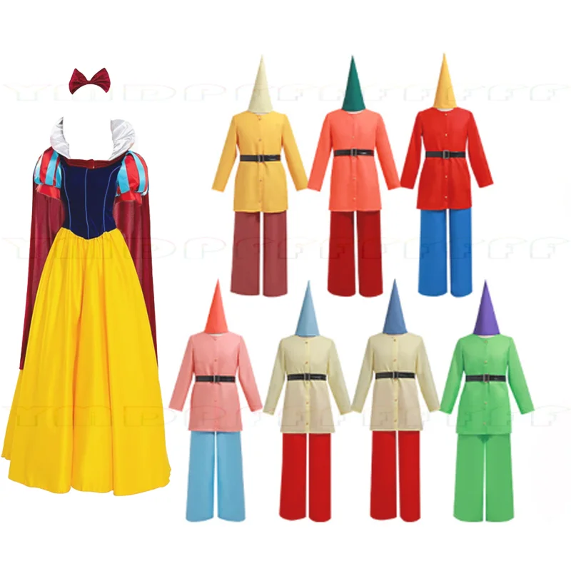 Weihnachten Sechs oder Sieben Zwerge COSPLAY Set Cosplay-Kostüm Märchenpalast Prinzessin Freunde Bühnenkostüm Halloween Erwachsenen-Kleid