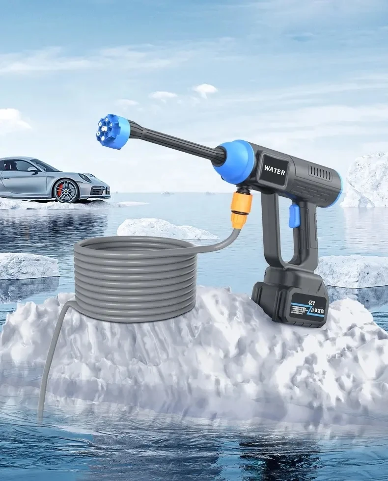 Macchina per schiuma elettrica per autolavaggio mobile ricaricabile a spruzzo wireless Generatore GAN per acqua ad alta pressione con cannone da neve pulito per moto