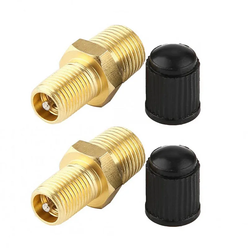 2pcs 1/8 Solid Brass Air Compressor Tank Fill Valve Hexagonal Valves Parts Car Wheel Tires Valves Copper Valve