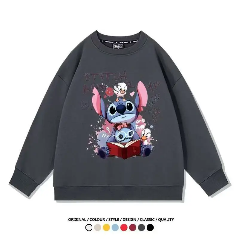 MINISO جديد جولة الرقبة طويلة الأكمام البلوز الكرتون فضفاضة عارضة الأزياء اليابانية للجنسين المطبوعة أعلى #4