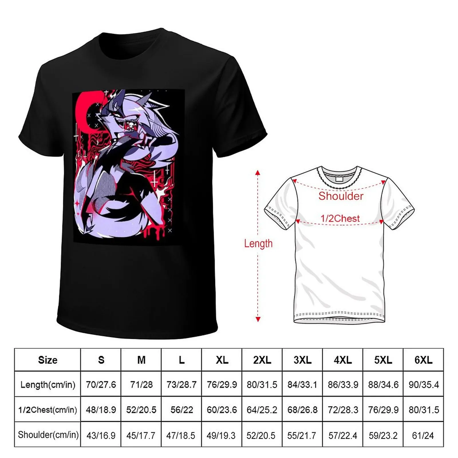 Helluva Boss Loona T-Shirt cotton t-shirt plain for man package T-Shirt