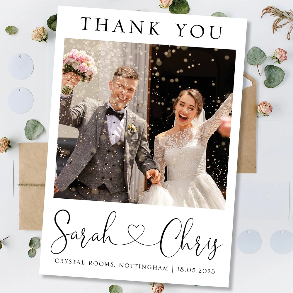 

Custom Wedding Invitations Date Photo Birthday Greeting Card Personalized Thank You Cards Design Party Supplies Gift DIY