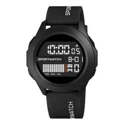 YIKAZE Men Sport LED Watches Top Brand Men Digital Clock Multi-Functional Rubber Man Fitnes Athlete Timekeeping Electronic Watch