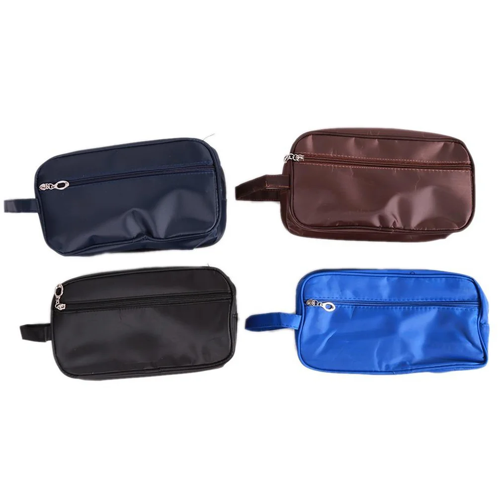 حقيبة أدوات الزينة للسفر ذات سعة كبيرة ومنظم مكياج قابل للغسل للرجال والنساء باللون الأزرق الداكن للرحلات الخارجية