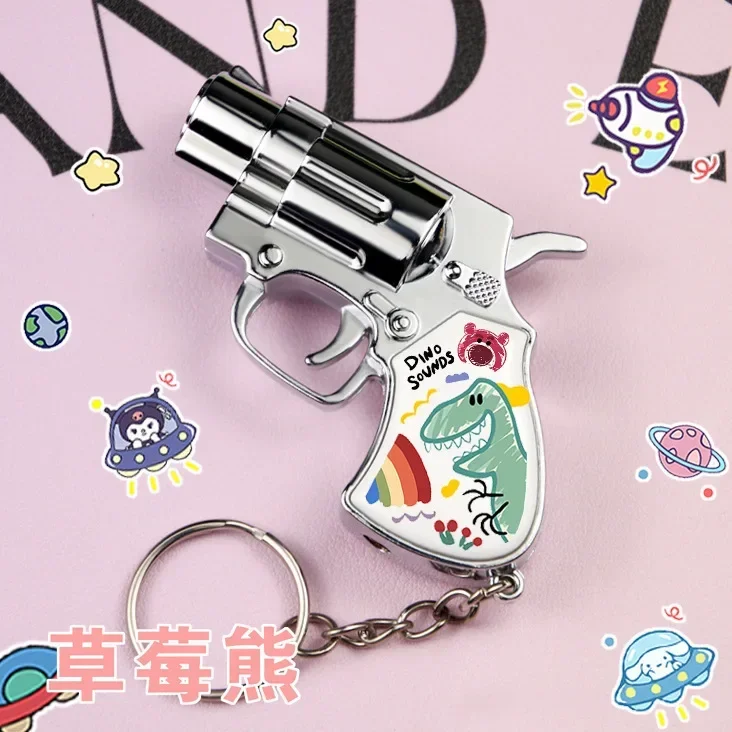 Sanrio Hello Kitty Kuromi Cinnamoroll Cartoon Cigarette Lighter Creative Gun Lighter Windproof Pink Flame Lighter Boyfriend Gift