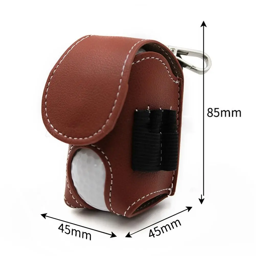 Mini PU Leather Pouch Golf TEE Case Storage Golf Ball Bag Waist Holder