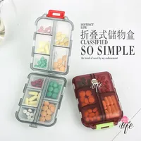 Travel Pill Organizer 10 Grid Compartments Pocket Pharmacy Portable Mini Daily Weekly 7 Day Medication Organizer Pastillero