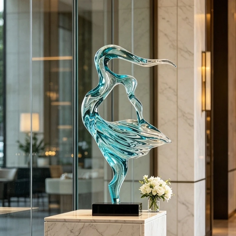 Transparent resin modern creative sculpture creative handicraft ornament model room porch hotel lobby soft decoration