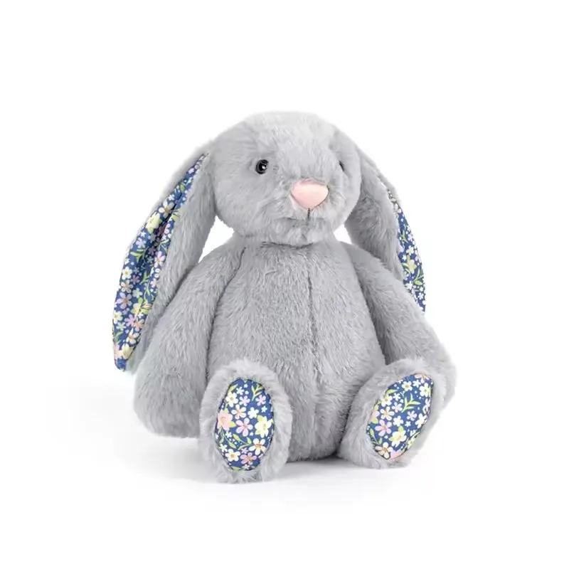 Hot Jc Bonnie Rabbit knuffel met bloemenoren Kawaii gevulde pop zacht bankkussen kinderverjaardagscadeau kamerdecoratie