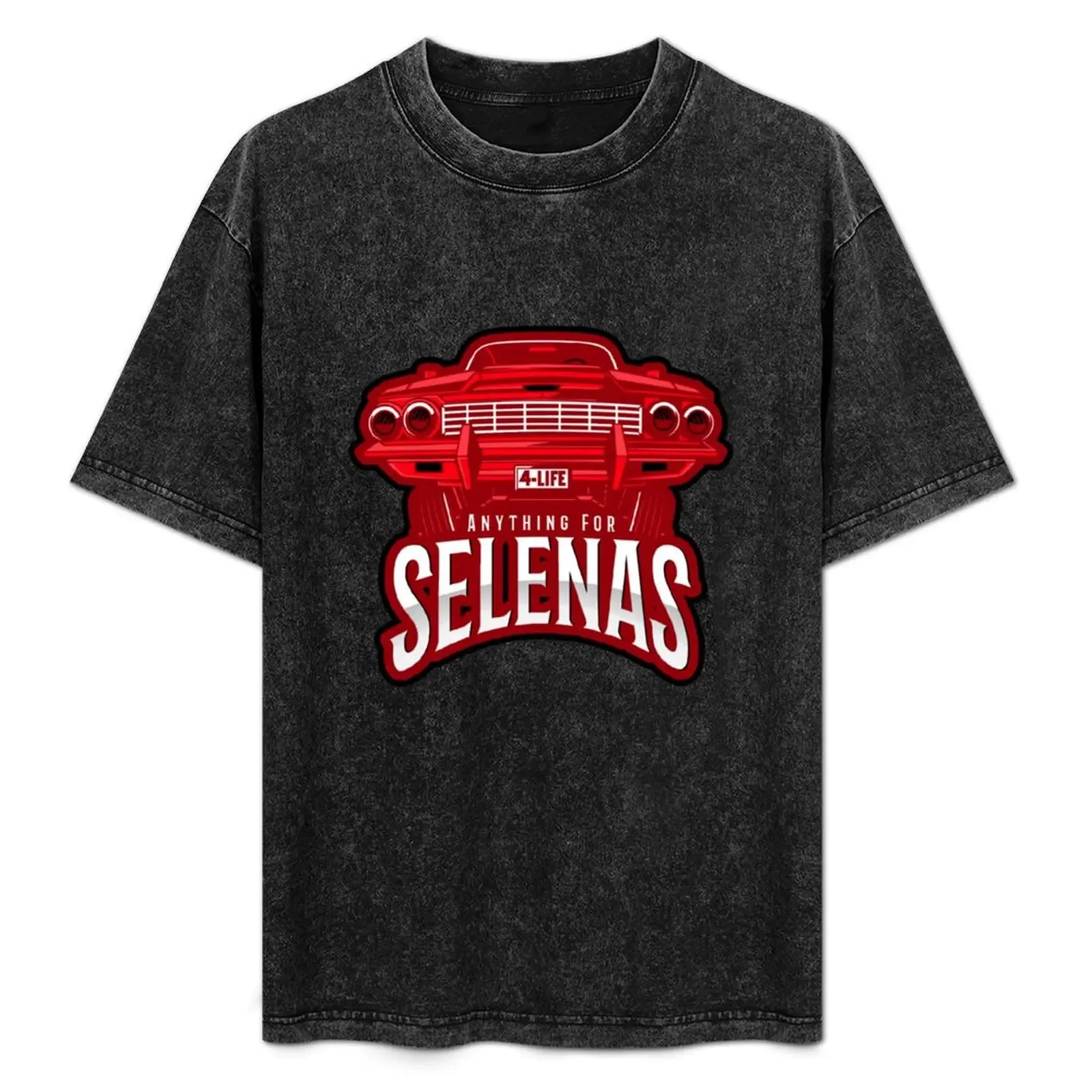 

Anything For Selenas T-Shirt Basic Solid Color Short Sleeve Cotton Top