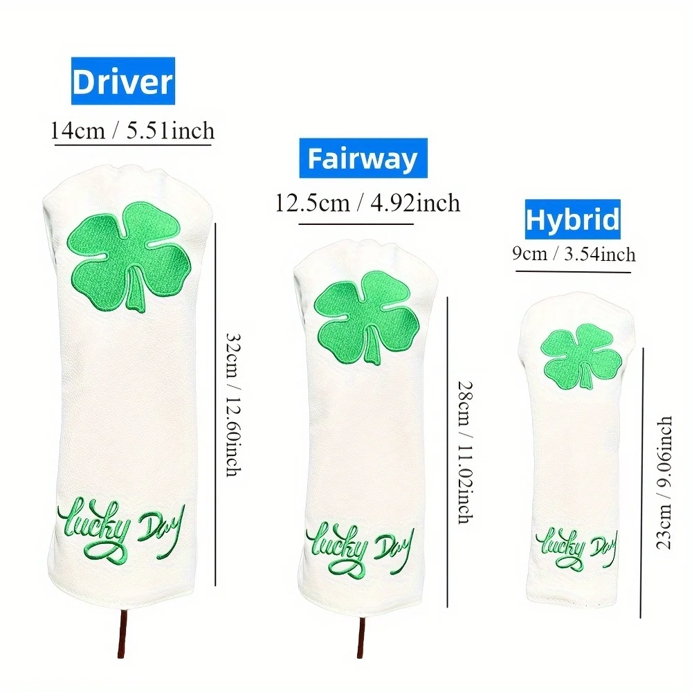 1pc/4pcs Four-leaf Clover Golf Club Head Cover - Durable, Waterproof And Secure, Golf Accessories