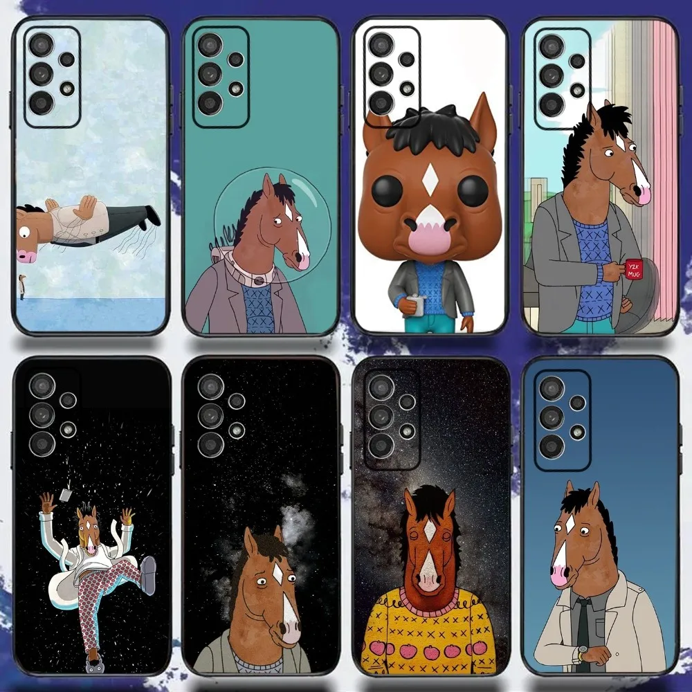 

B-Bojack Cartoon H-Horseman Phone Case For Samsung S21,S22,S23,S30,Ultra,S20,Plus,Fe,Lite,Note,10,9,5G Black Soft Cover