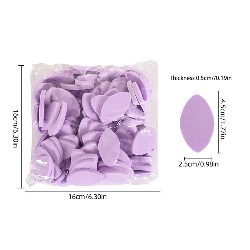50/100 قطعة 2.5*4.5 سنتيمتر المهنية إسفنجة لينة كاذبة رمش منصات المبتدئين قابلة لإعادة الاستخدام ماكياج نفث التدريب رمش ملحقات أداة #6