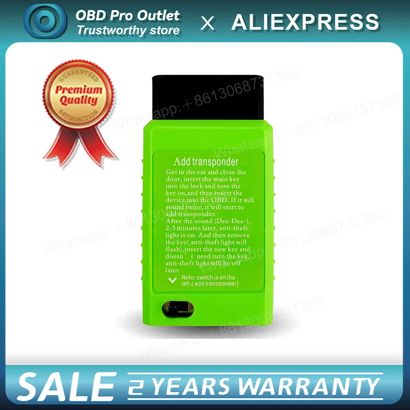 G & H Chip Add Transponder 4D67 68 72(G) Vehicle OBD Remote Key Program Device with Switch via OBD2 Key Programmer