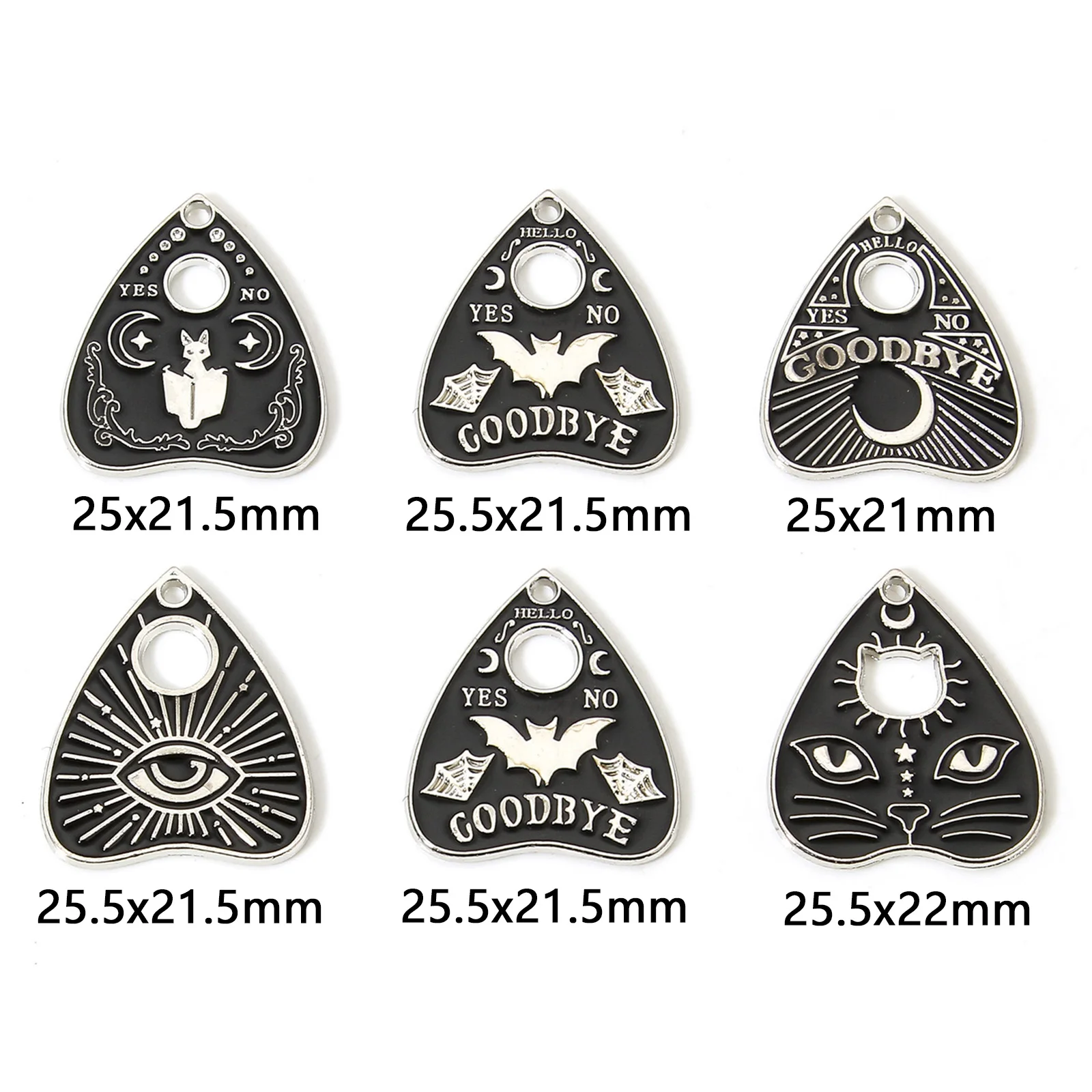 10PCs Alloy Black Ouija Board Charms Religious Eye Of God Cat Enamel Pendants For Jewelry Making Diy Necklace Earrings Supplies