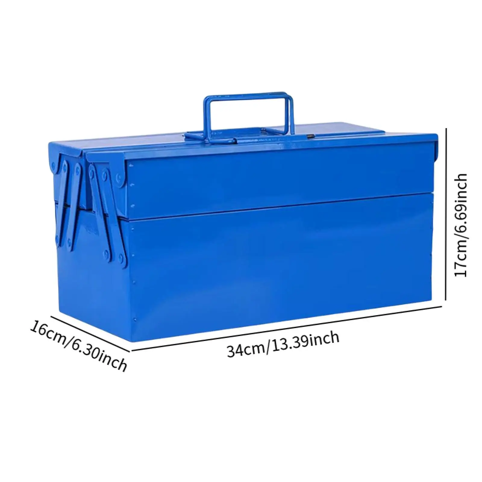 Metal Tool Box Multifunction Household Container Heavy Duty Organization with Handle Carrying Case Double Layer Tool Storage Box