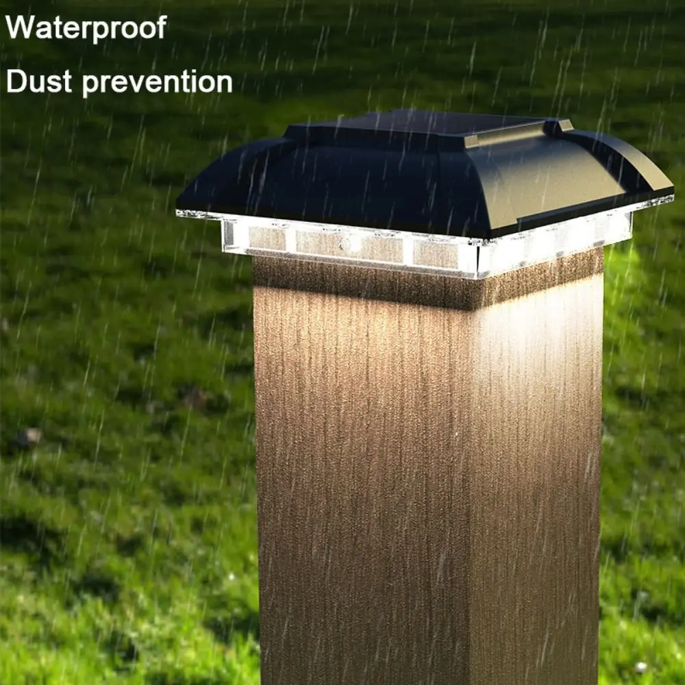 

Square Solar Column Light Solar Powered Warm Light Outdoor Decorative Post Cap Light LED Lighting Waterproof Outdoor Garden Lamp