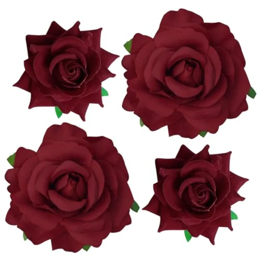 

Rose Hair Clip Flower Hairpin Rose Brooch Floral Clips, 4 Pcs Fabric Flowers Hair Clips Mexican Hair Flowers Pin up Headpieces