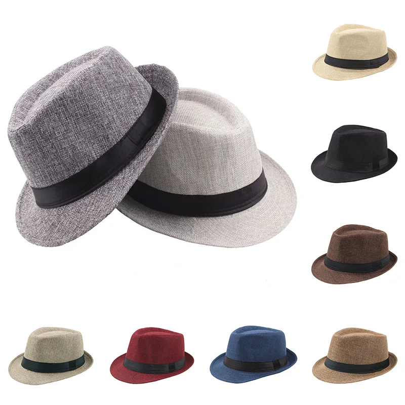 Retro Men\'s Top Jazz Hats Spring Summer Outdoor Sun Shade Hat Wide Brim Gentleman Elegant Cap Classic Version Chapeau Hats