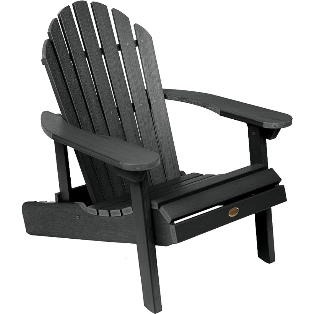 Highwood AD-CHL1-BKE Hamilton Made in the USA Adirondack Chair, Adult Size, Black