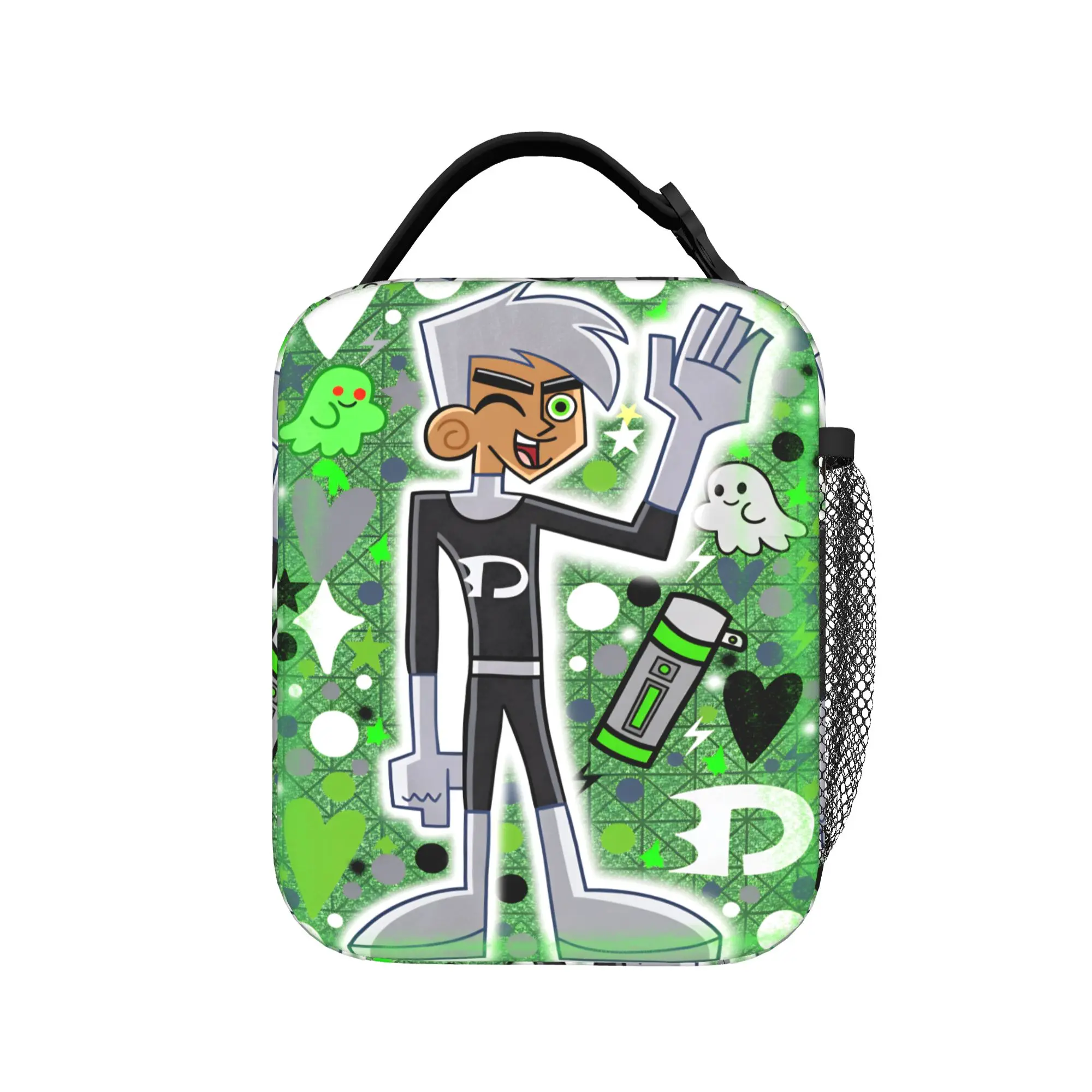 Danny Phantom Lunch Bag  Funny Lunch Box For Adult Outdoor Picnic Portable Zipper Cooler Bag Oxford Custom Thermal Tote Handbags