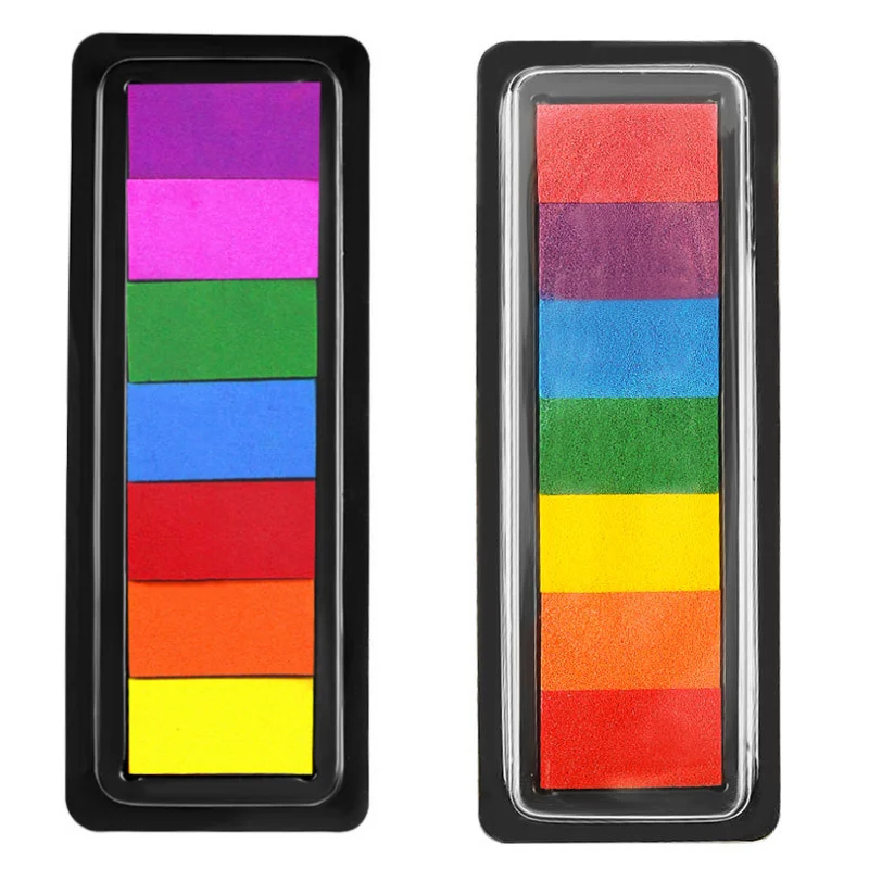7 Colors Creative Finger Drawing Stationery Colored Ink Pad DIY Graffiti Finger Sponge Print Painting Seal Stamp Ink Pad