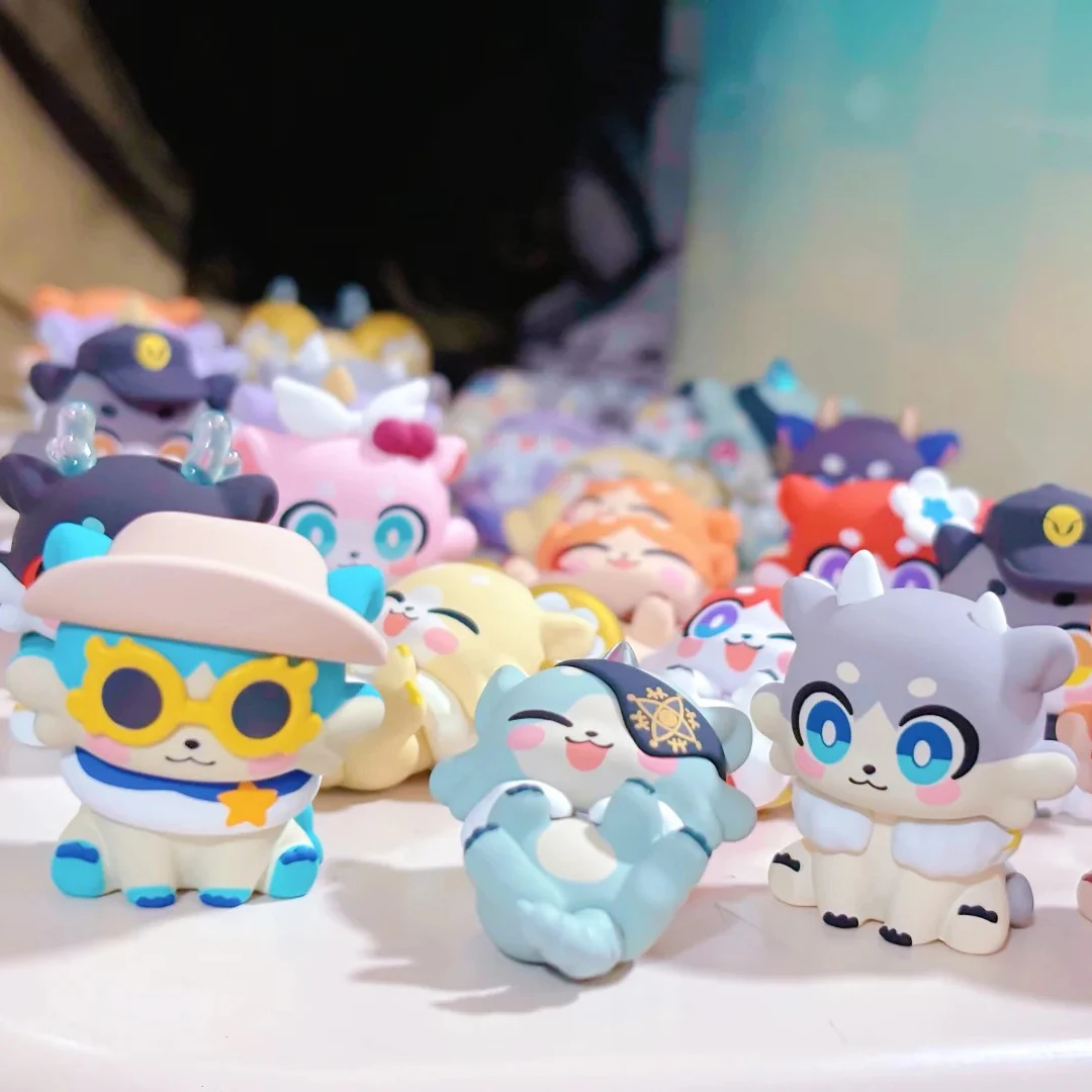 جديد Mihoyo Honkai ستار السكك الحديدية Aowu سلسلة صغيرة أنيمي الشكل صندوق أعمى لطيف تمثال أعمى مجموعة الحقائب للفتيات مكتب الديكور اللعب