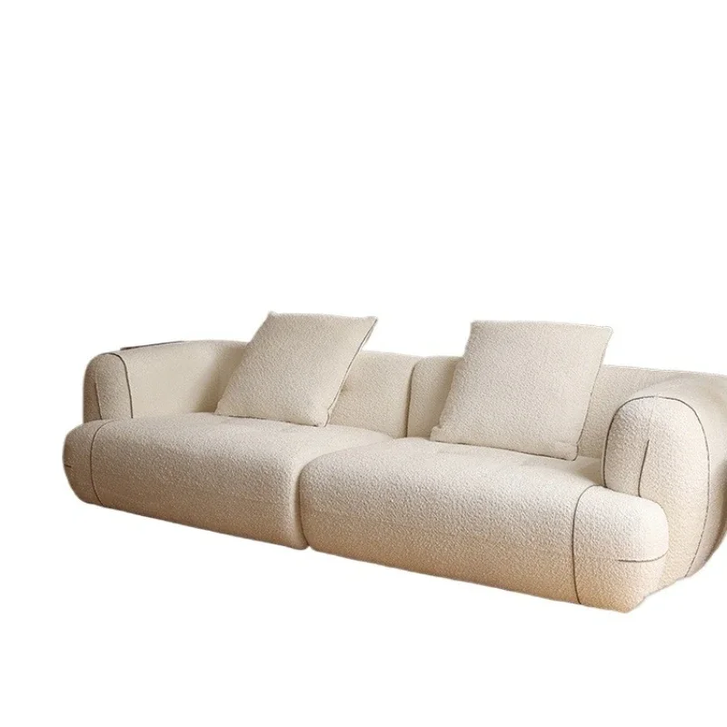 

French medieval wabi-sabi wind chenille skin-friendly snowflake velvet split high rebound cream wind fabric sofa