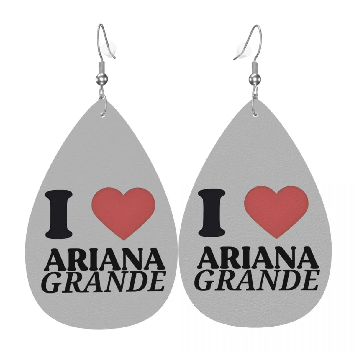 Custom I LoveG-Grande A-Ariana Dangle Drop Earrings Leather Earrings for Women Fashion America Pop Singer For Party