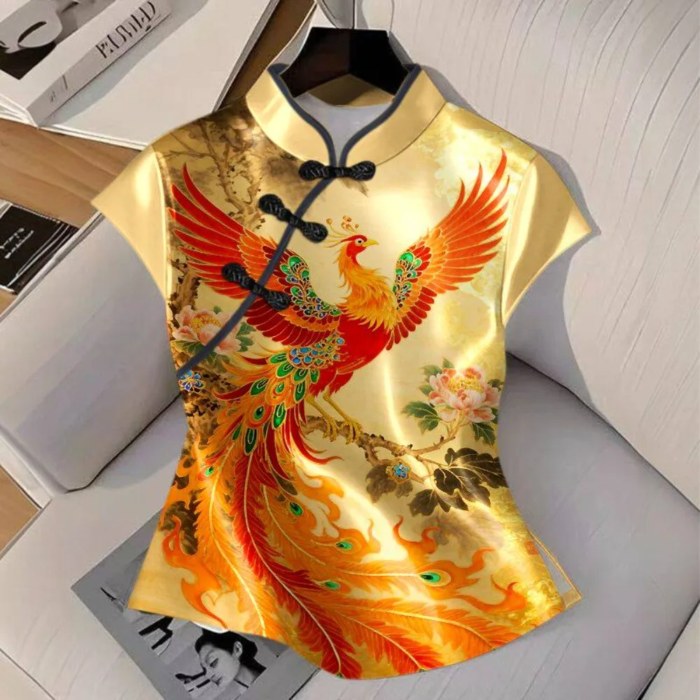 Y2k Top Vintage T-Shirts Women Clothes Qipao Shirts for Women Clothing Hanfu Tshirt Harajuku Ethnic Style Summer Streetwear