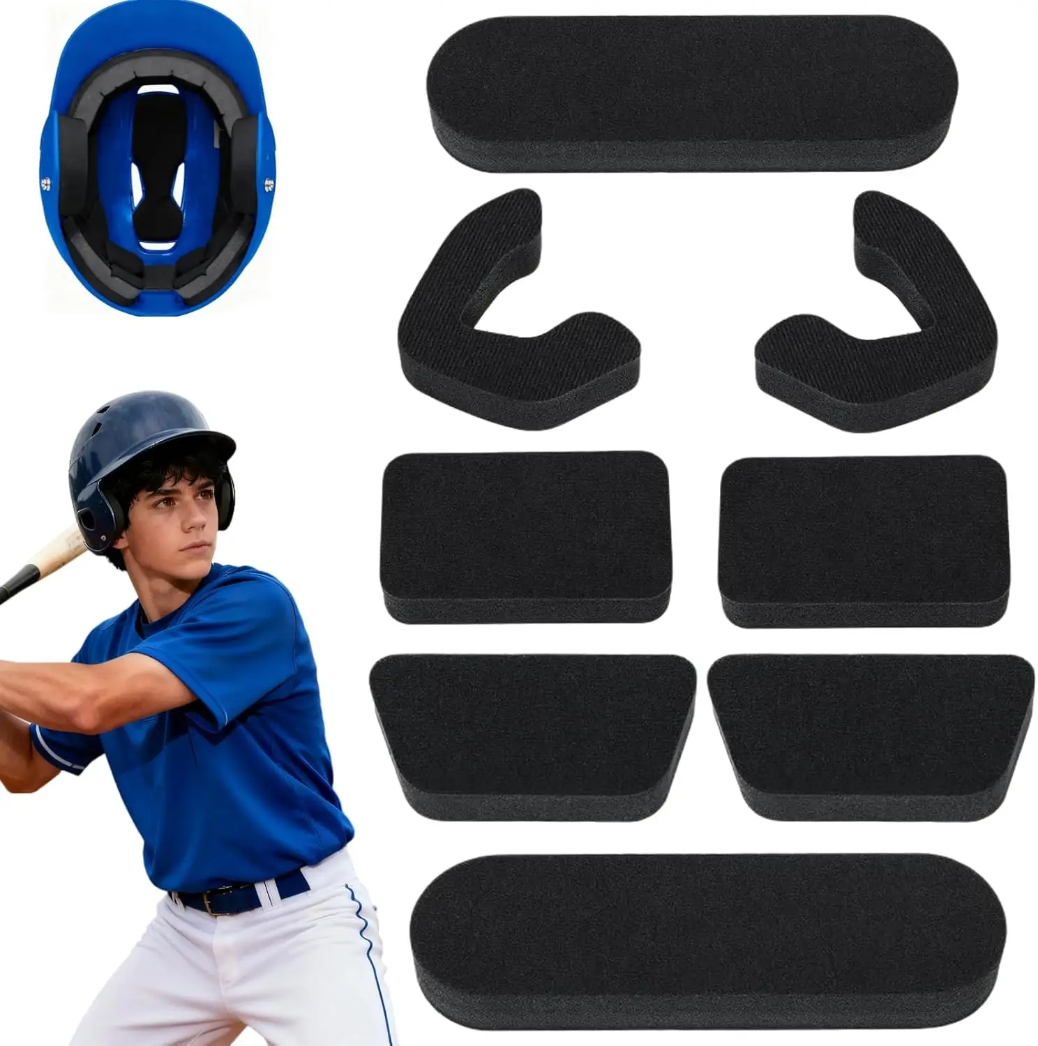 

Helmet Padding Fit Kit Compatible with All Easton Batting & Catchers Helmets - 0.79" Thickened Universal Replacement