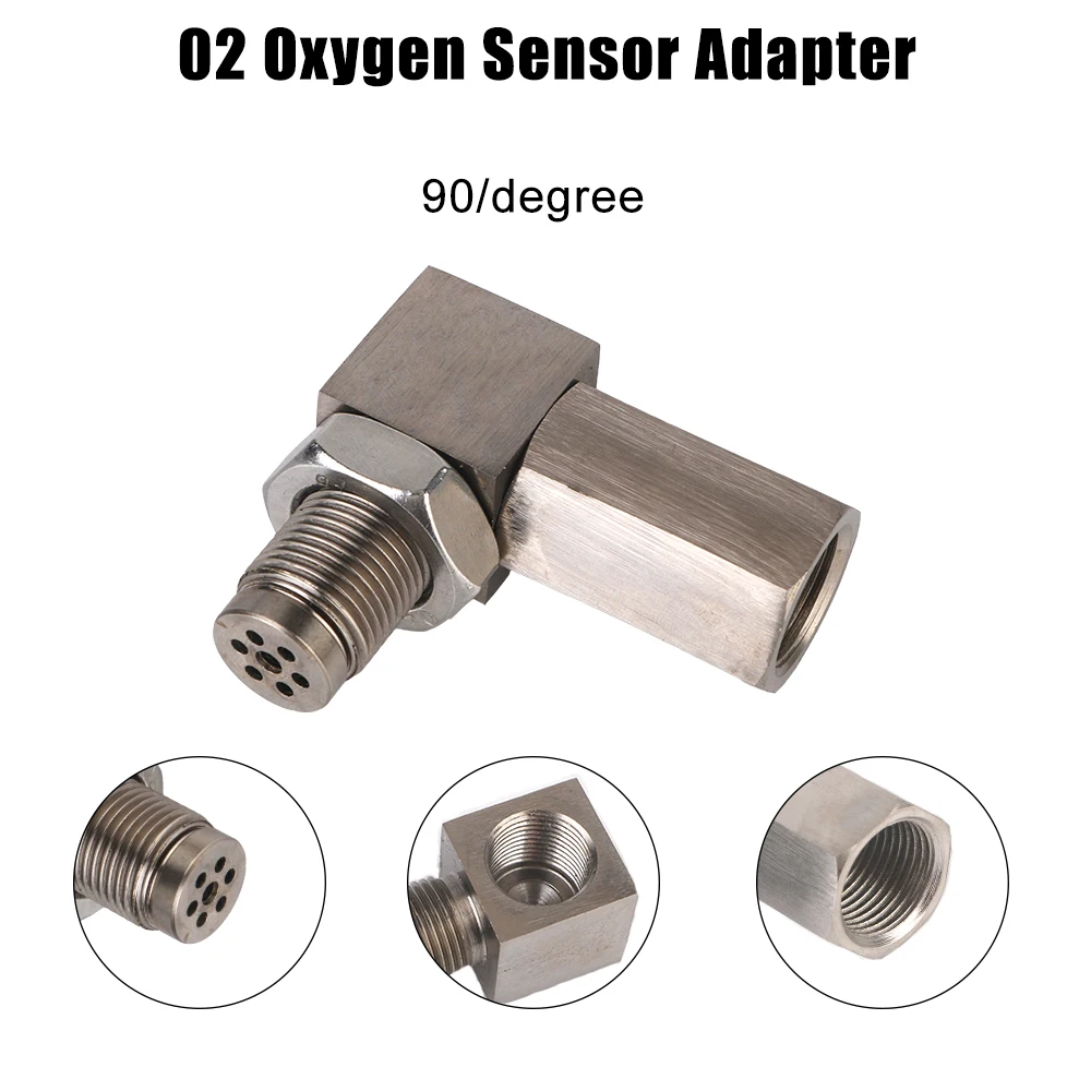 Universal 90 Degree or 45 Degree O2 Oxygen Sensor Extender O2 Oxygen Sensor Spacer O2 Bung Extension Catalytic Converter