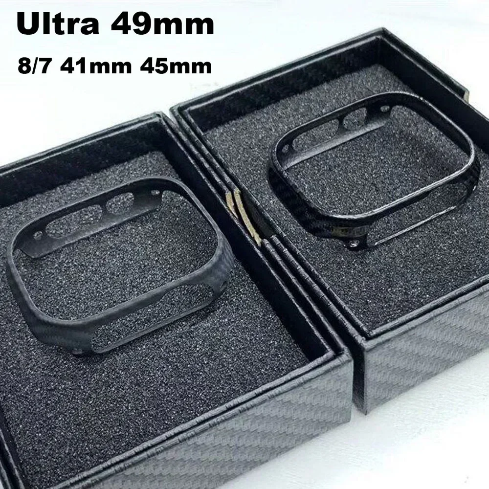 Ultra 2 49mm Genuine Carbon Fiber Case for Apple Watch Series 10 42mm 46mm 9 8 7 6 SE 41mm 45mm 44mm Protective Cover for iWatch