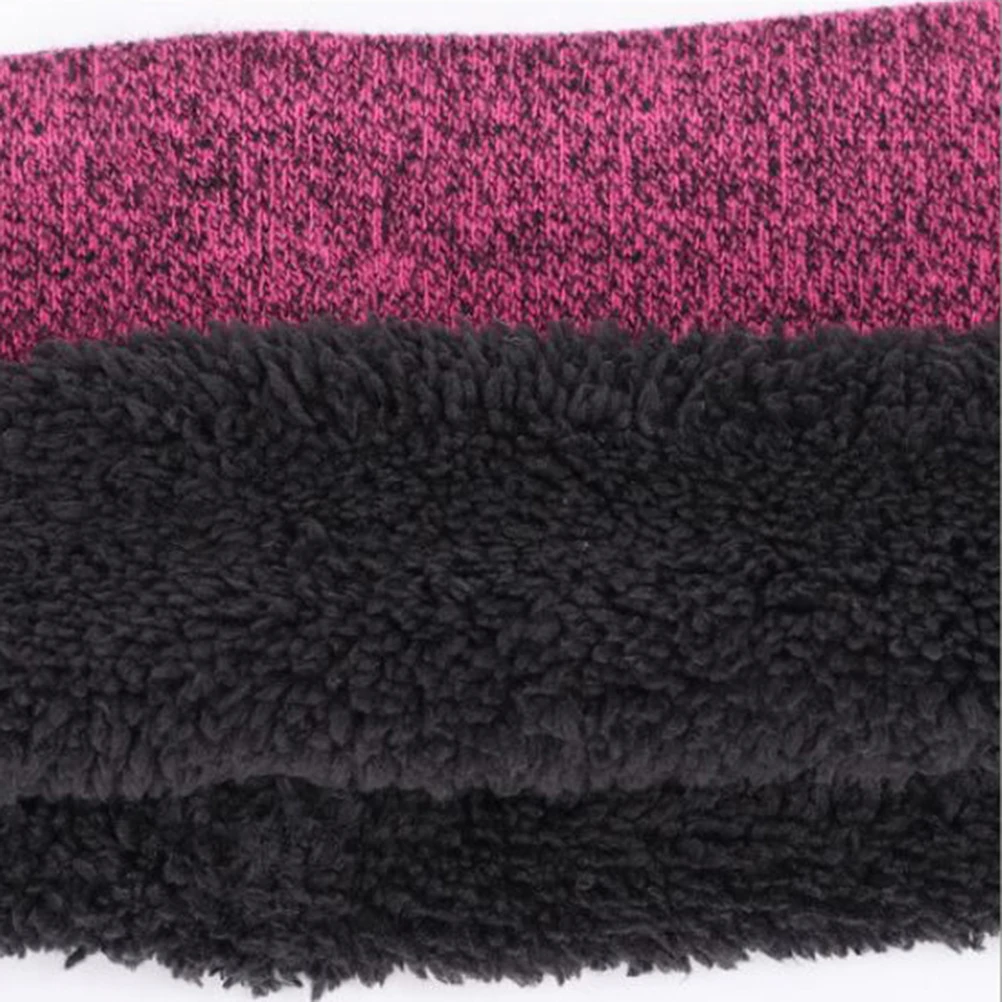 

Winter Warm Knitting Beanie Hat Scarf Gloves Set Skin-Friendly Stretchy Woolen For Women Men Purple Outdoor Skiing Hiking Riding