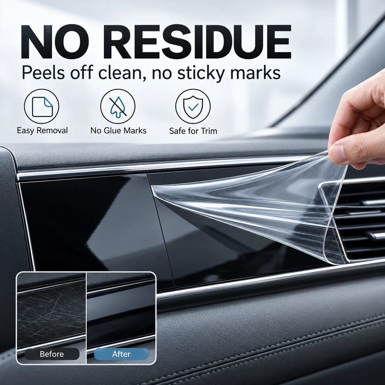 YZ Clear TPU Interior Protective Film For Toyota Fortuner 2021-2025 Anti-Scratch Screen and Gear Shift Sticker