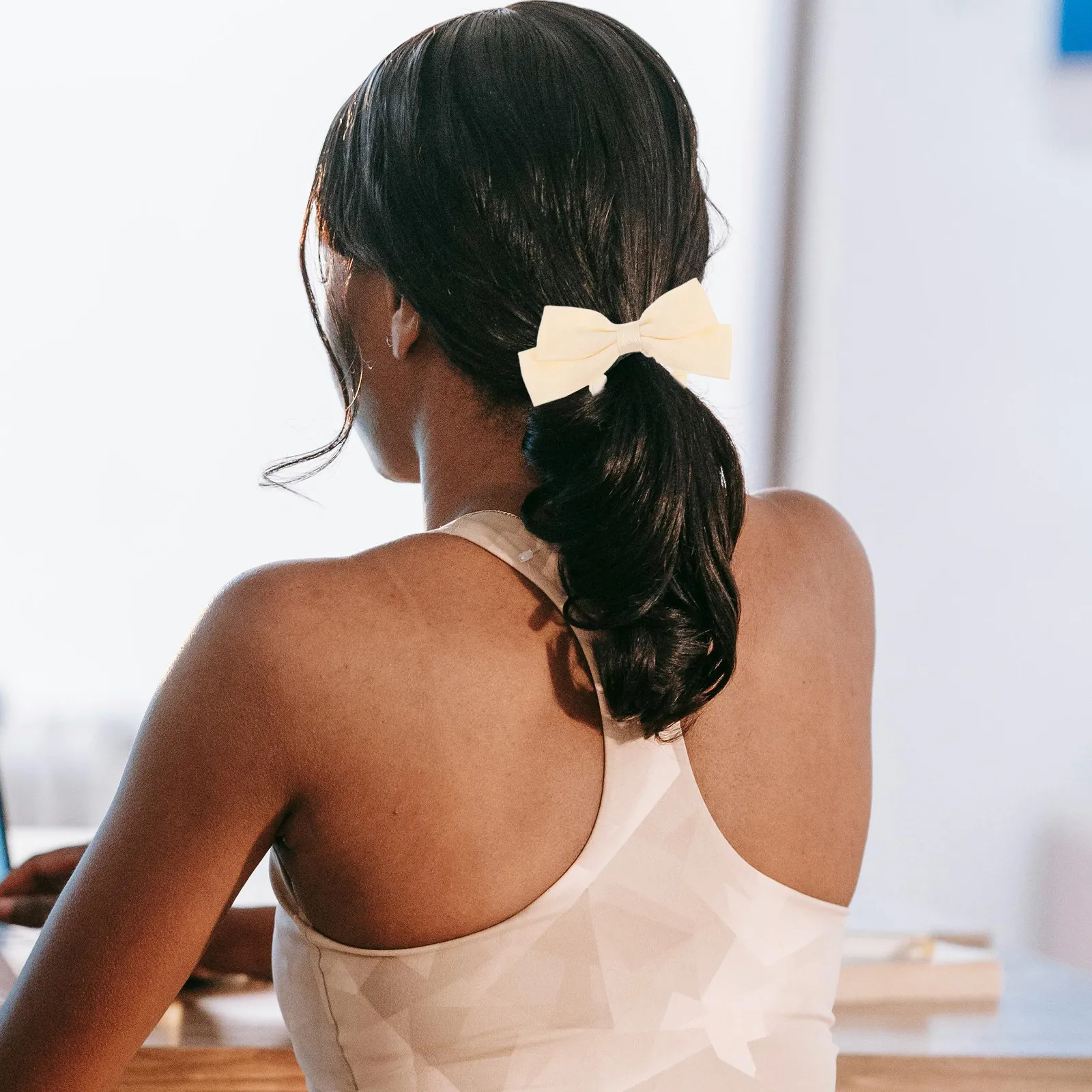 

9pcs French Vintage Accessories Satin Ribbon Bow Scrunchies Elastic Ties For Women Ponytail Holders Wedding Party Holiday