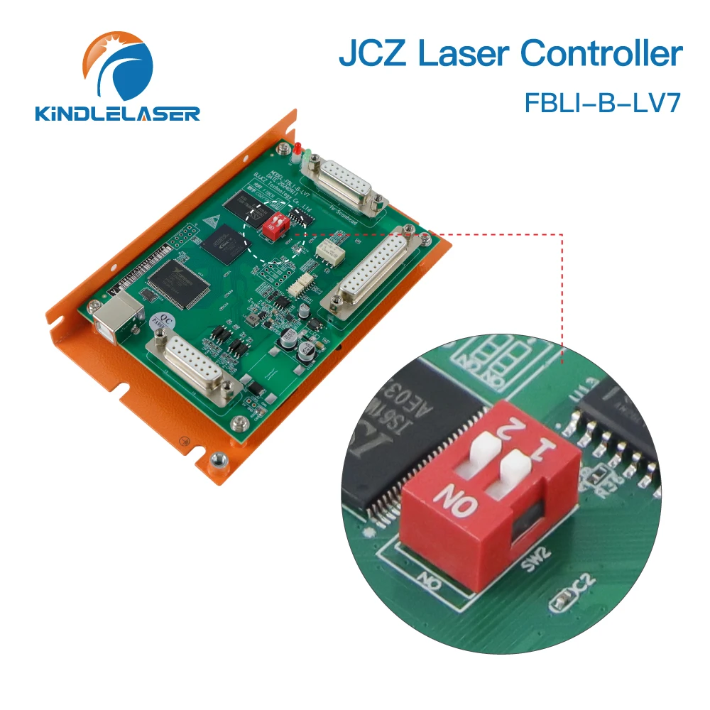 Original BJJCZ FBLI-B-LV7A Fiber Laser Control Card With Rotary Axis Support EZCAD2 For Fiber CO2 UV Laser Marking Machine