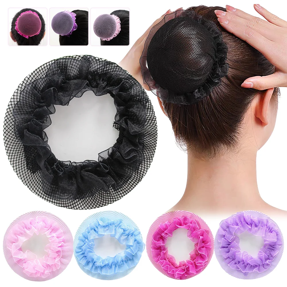 

Women Ballet Bun Cover Crochet Hair Net Snood Girls Elastic Mesh Hair Accessories for Dance Skating Headwear Performance Styling