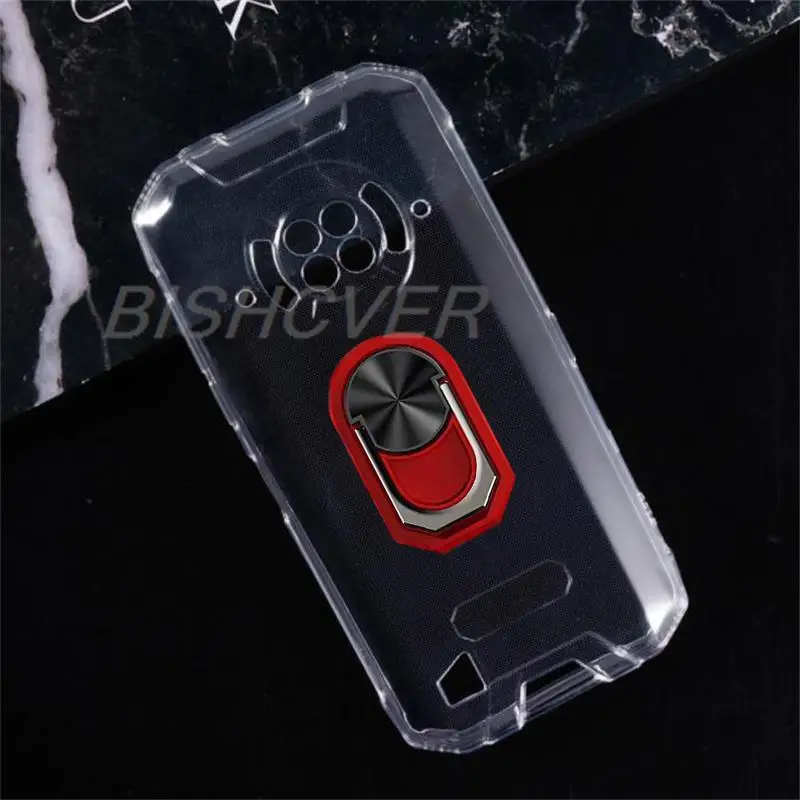 Magnet Phone Case For Doogee S96 Pro Shockproof Soft TPU Silicone Cover On For Doogee S96 Pro Case With Ring Holder