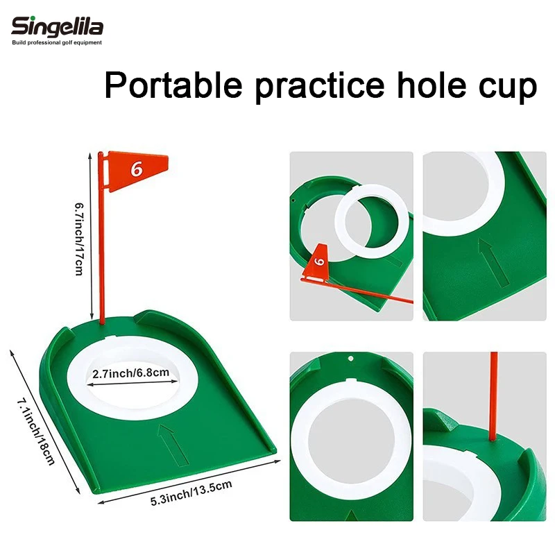 

2025 New Indoor Golf Putting Trainer With Hole Flag Putter Green Practice Aid Home Yard Outdoor Training Aid Adjustable Hole