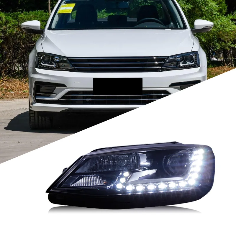 

For 12-18 FOR Volkswagen96+ Sagitar Headlight Assembly Modification High-match LED Daytime Running Lights Xenon Headlights