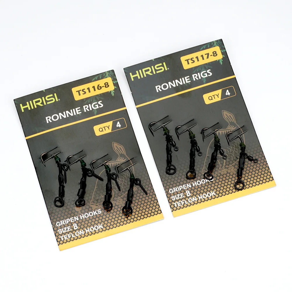 Hirisi الكارب الصيد الحفارات روني تلاعب هوك تلاعب مجموعة 4 قطعة جاهزة للاستخدام محطة معالجة أطقم ، معدات صيد الأسماك الملحقات