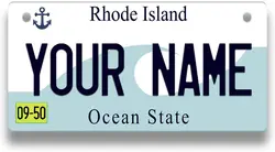 BRGiftShop Personalized Custom Name Rhode Island State Motorcycle Moped Golf Cart License Plate Auto Tag