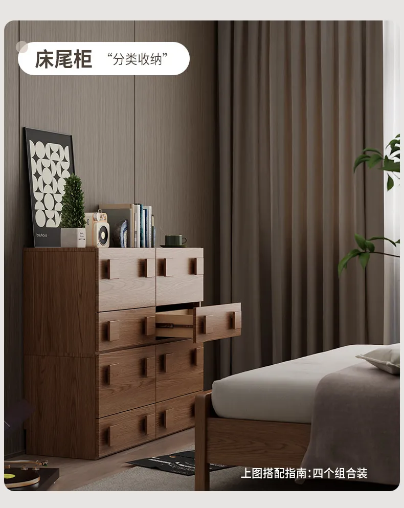 Solid wood TV cabinet, living room home floor-to-ceiling retro card door cabinet, storage side cabinet combination 5