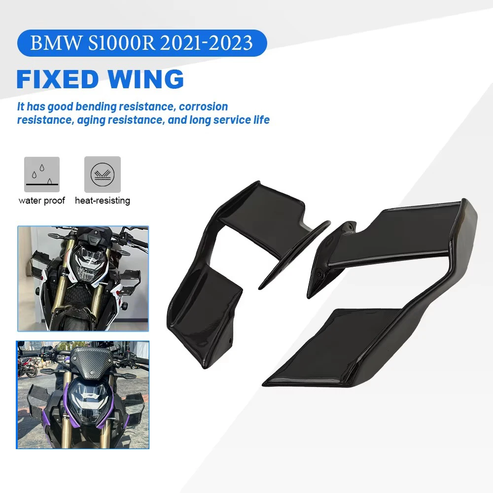 NEW Fairing Fixed Wing For BMW S1000R M1000R 2021-2024 Black Windshield Wing Front Aerodynamic Spoiler Winglet S1000 R M1000 R