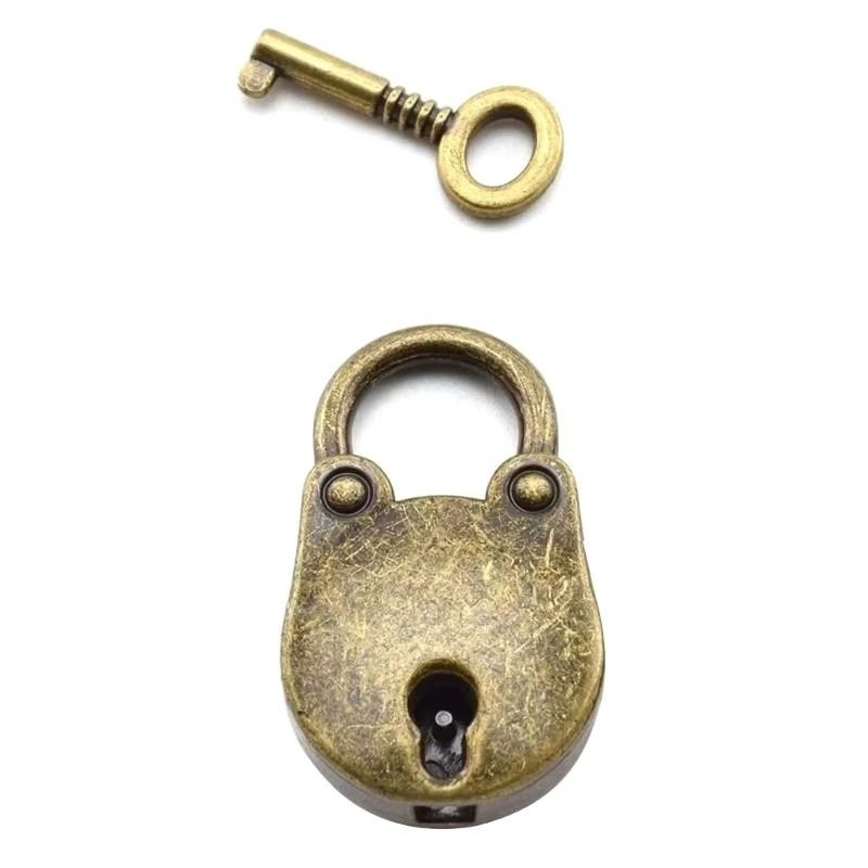 581E Mini Bear Lock with Keys Exquisite Lock for Retro-style Bags & Case